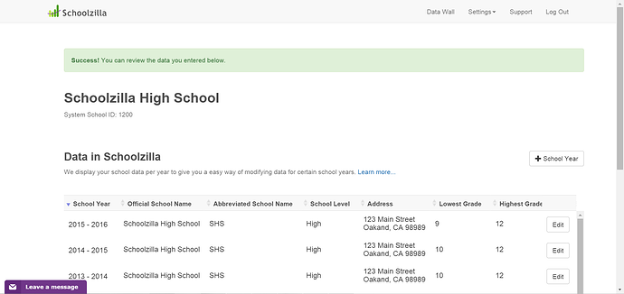 example of a school grades change