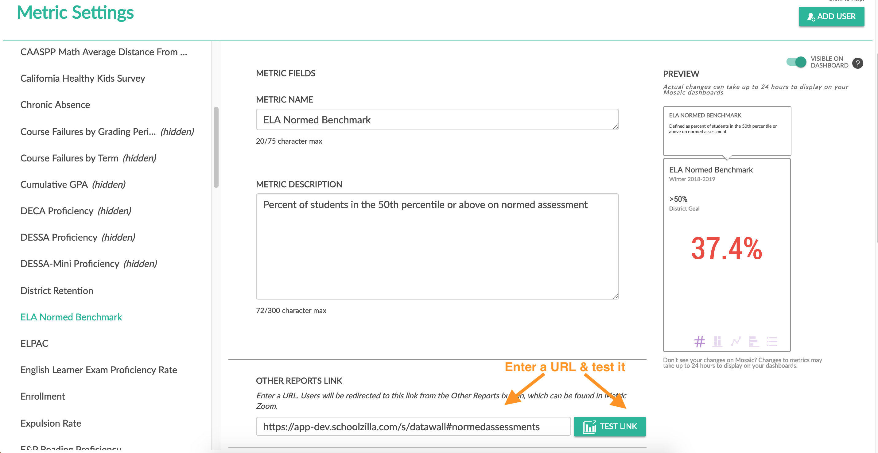 other reports link field