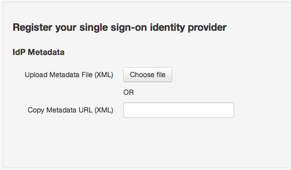 Copy and paste the URL of the Identity Provider's metadata