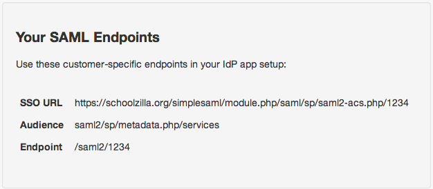 Your SAML Endpoints