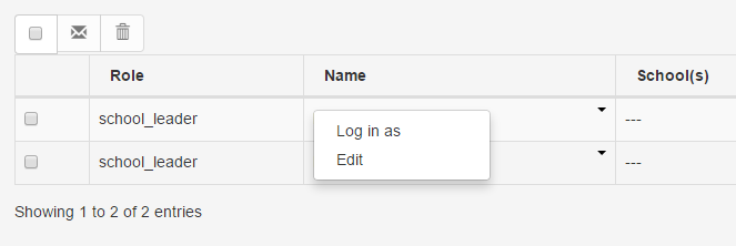 select Log In As