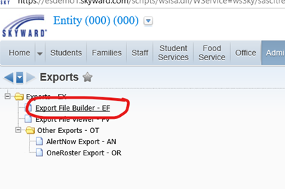 select Export File Builder - EF