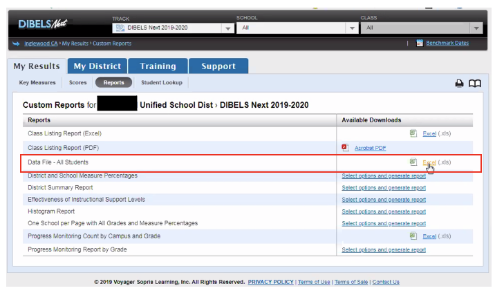 Data File - All Students and the Excel link