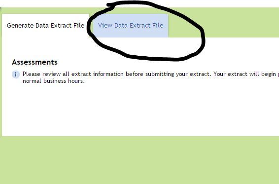 select the View Data Extract file tab