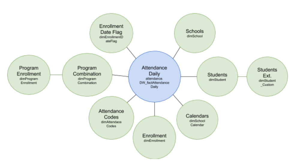 the schema for the daily attendance data block